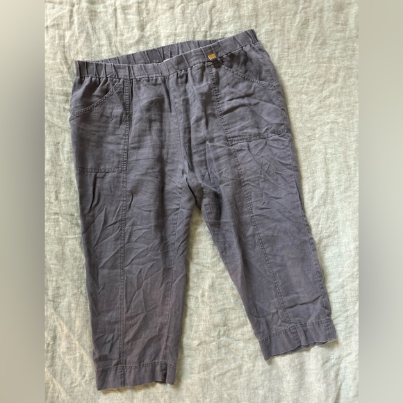 Ellen Tracy Linen wide leg  crop pants xl - Picture 6 of 6